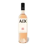 Flasche Roséwein von Maison Saint Aix, Vin de Provence, mit dem Etikett "AIX" und dem Siegel "Coteaux d'Aix en Provence".