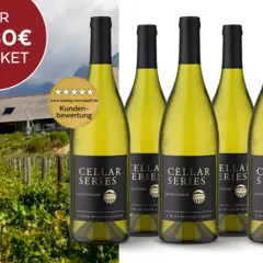 Sechs Flaschen Chardonnay "Cellar Series" im Paket für 28,80€. Ein Wein, der nach Sonne und Reben duftet.