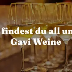 Reihe von Weingläsern mit weißem Wein. Hier findest du all unsere Gavi Weine, die ihre Herkunft im Piemont haben.